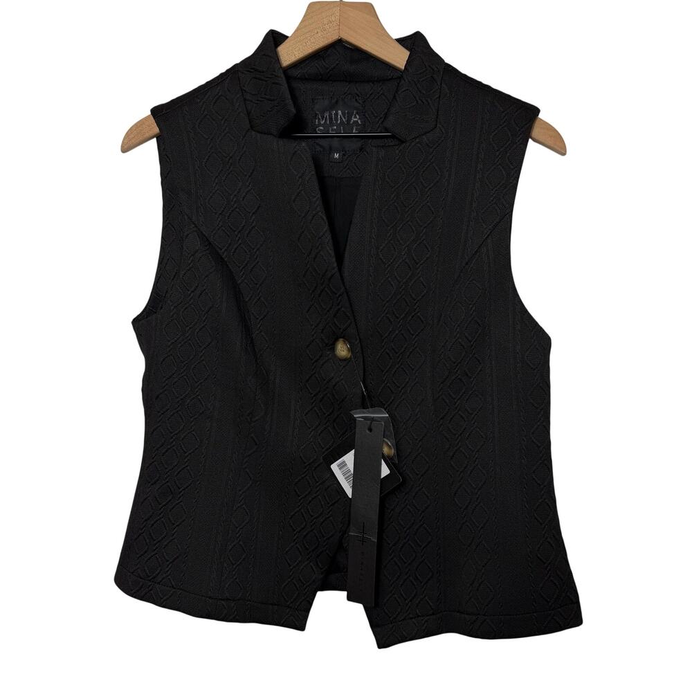 Mina Self Black Structured Vest M NWT Minimalist